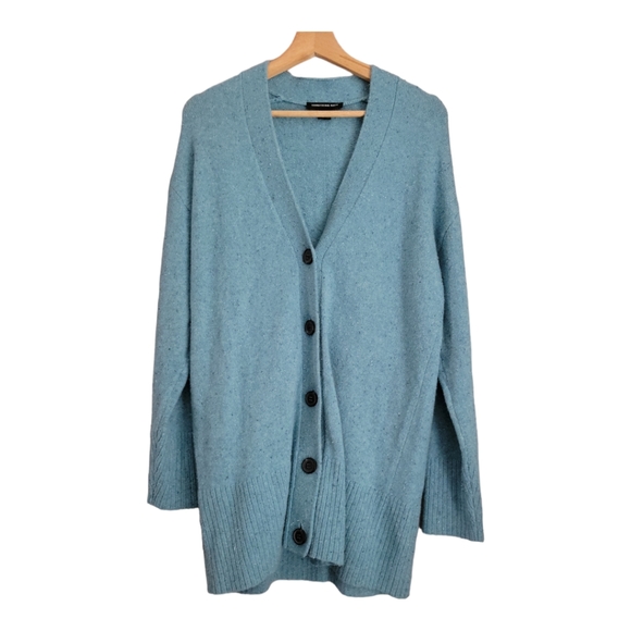 Something Navy Long Cardigan Sweater; Teal Sicily Combo Size Small - Picture 1 of 7